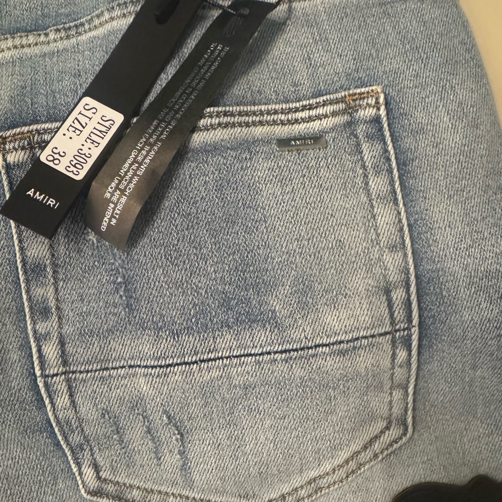 Amari Old English distressed skinny jeans in a light blue wash size 38 - Picture 14 of 17